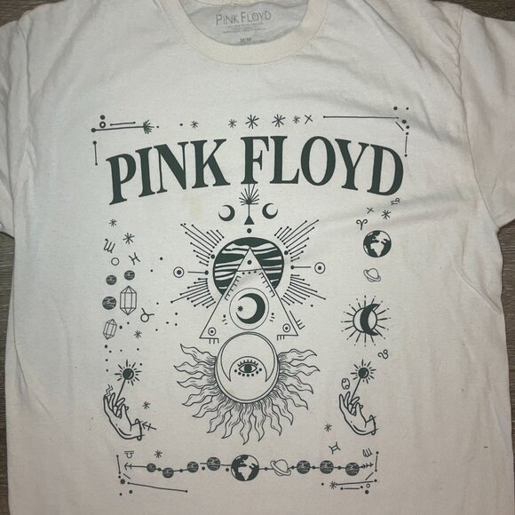 Pink Floyd Off-White Graphic T-Shirt - Green Lettering - Size M - Picture 2 of 4